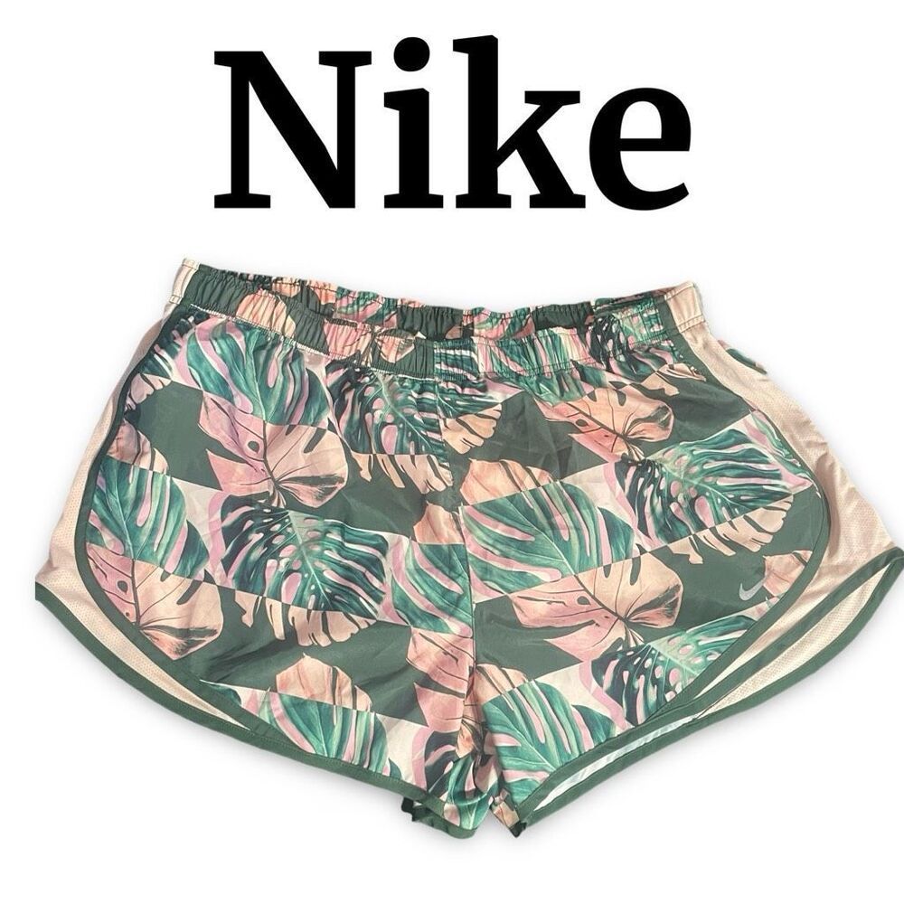 Nike Women’s Tempo Running Shorts, Pink & Green, Boxed Botanical, Nwt, Size 1x